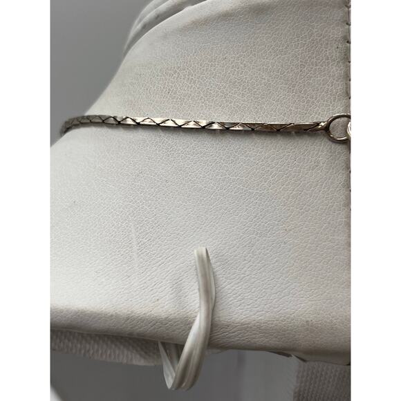 Vintage Sterling Silver Turquoise Heart Pendant Necklace 925 Italy 18" Chain - Picture 6 of 8